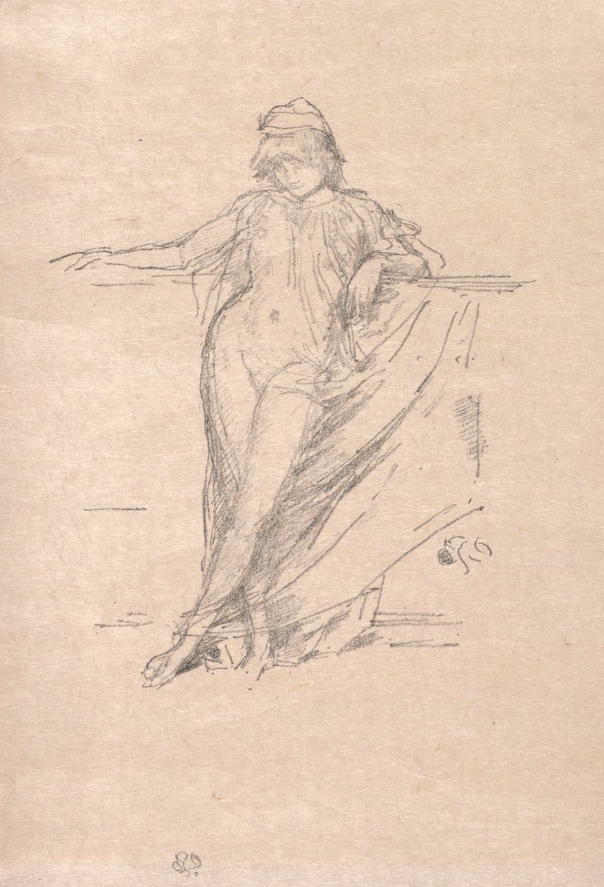 Pequeña figura drapeada inclinada de James McNeill Whistler