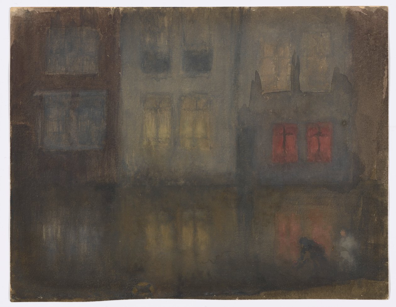 Nocturno: Negro y rojo – Canal trasero, Holanda de James Abbott McNeill Whistler