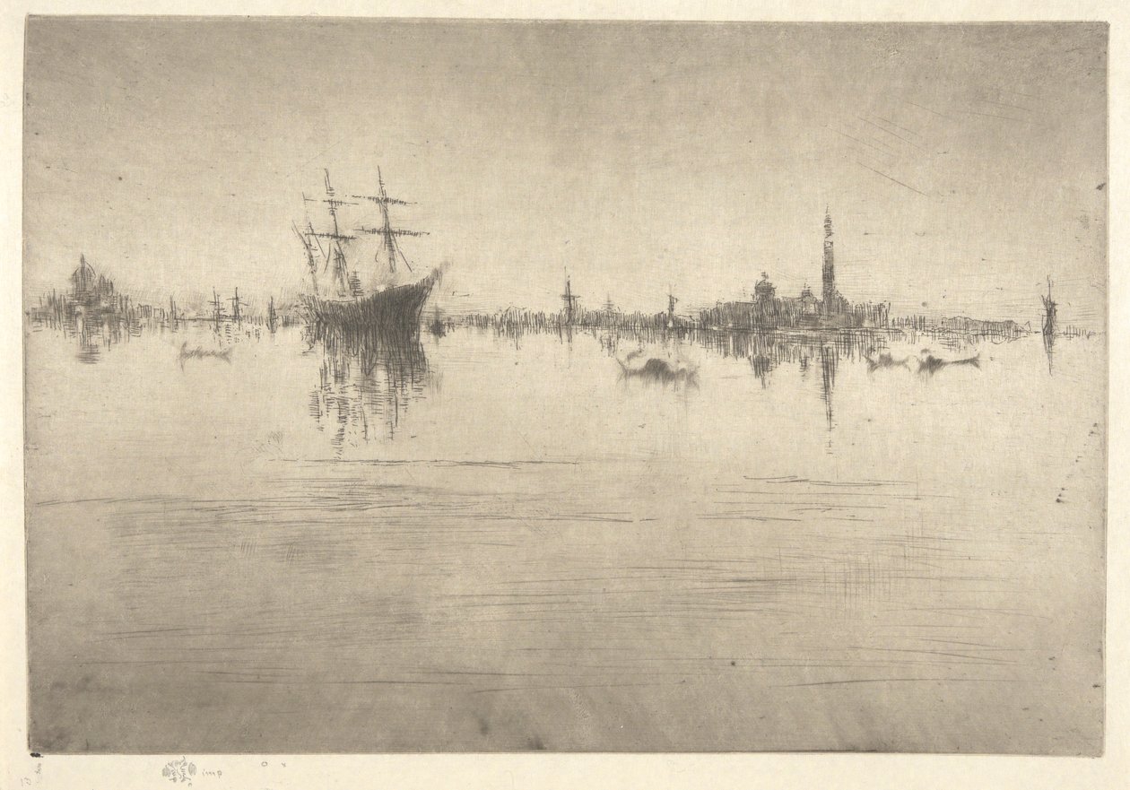 Nocturne, from the First Venice Set (Venecia, una serie de doce aguafuertes) de James Abbott McNeill Whistler