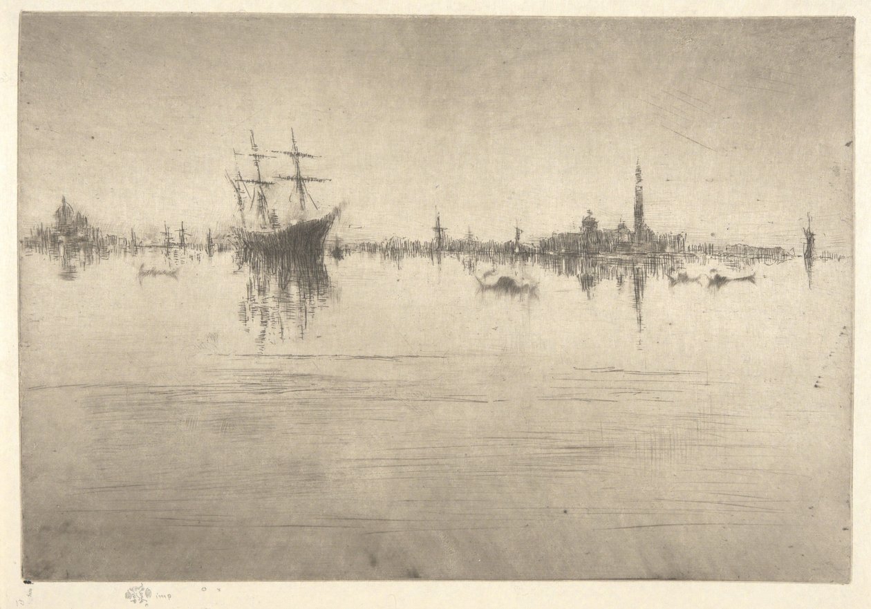 «Nocturno», de la Primera serie de Venecia (Venecia, una serie de doce grabados) de James McNeill Whistler