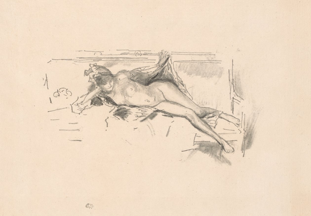Modelo desnudo, reclinado de James Abbott McNeill Whistler