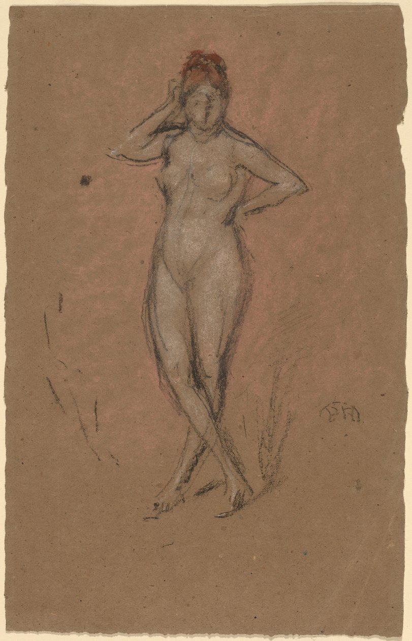 Desnudo de pie con las piernas cruzadas de James Abbott McNeill Whistler