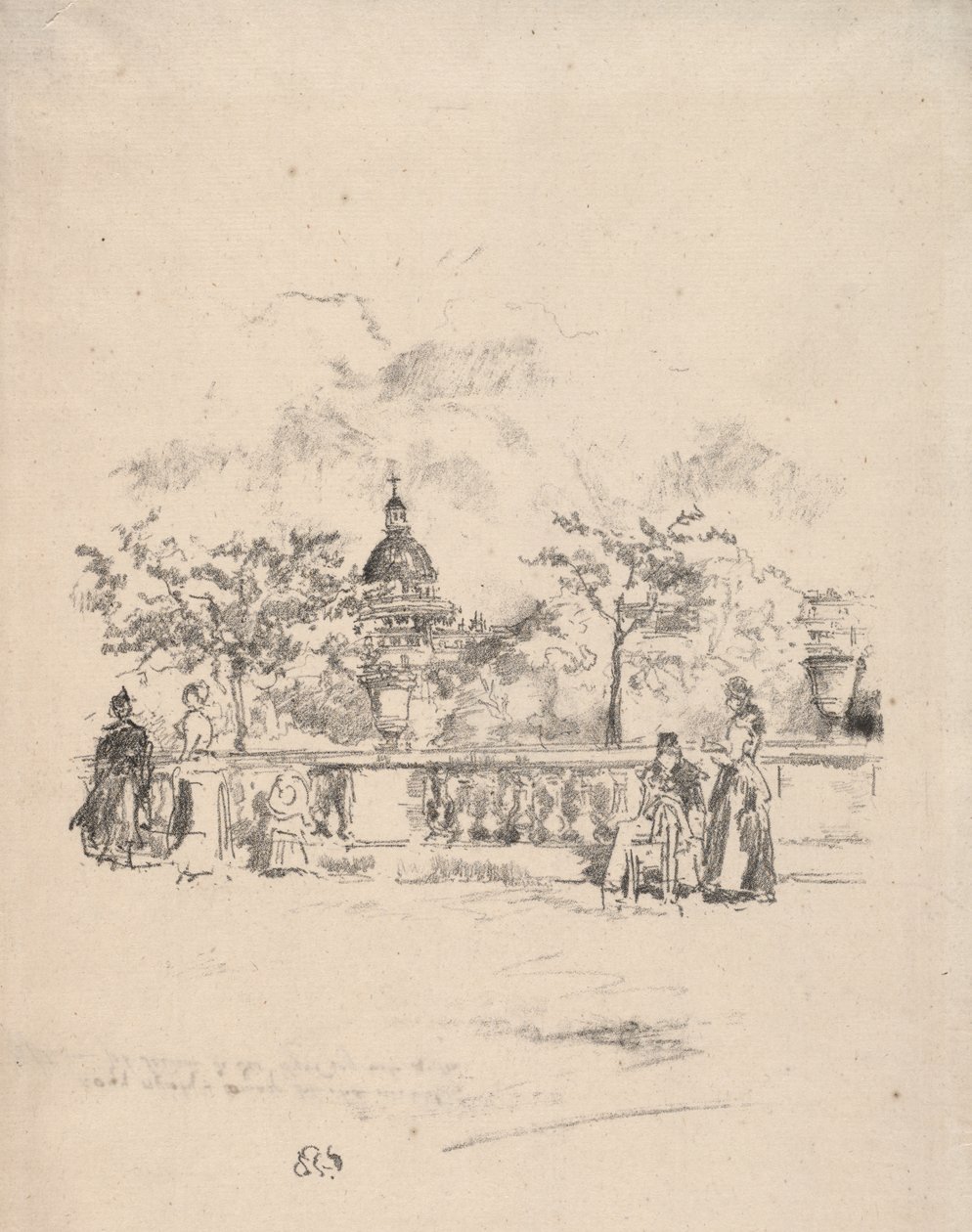 El Panteón desde la terraza de los Jardines de Luxemburgo de James McNeill Whistler