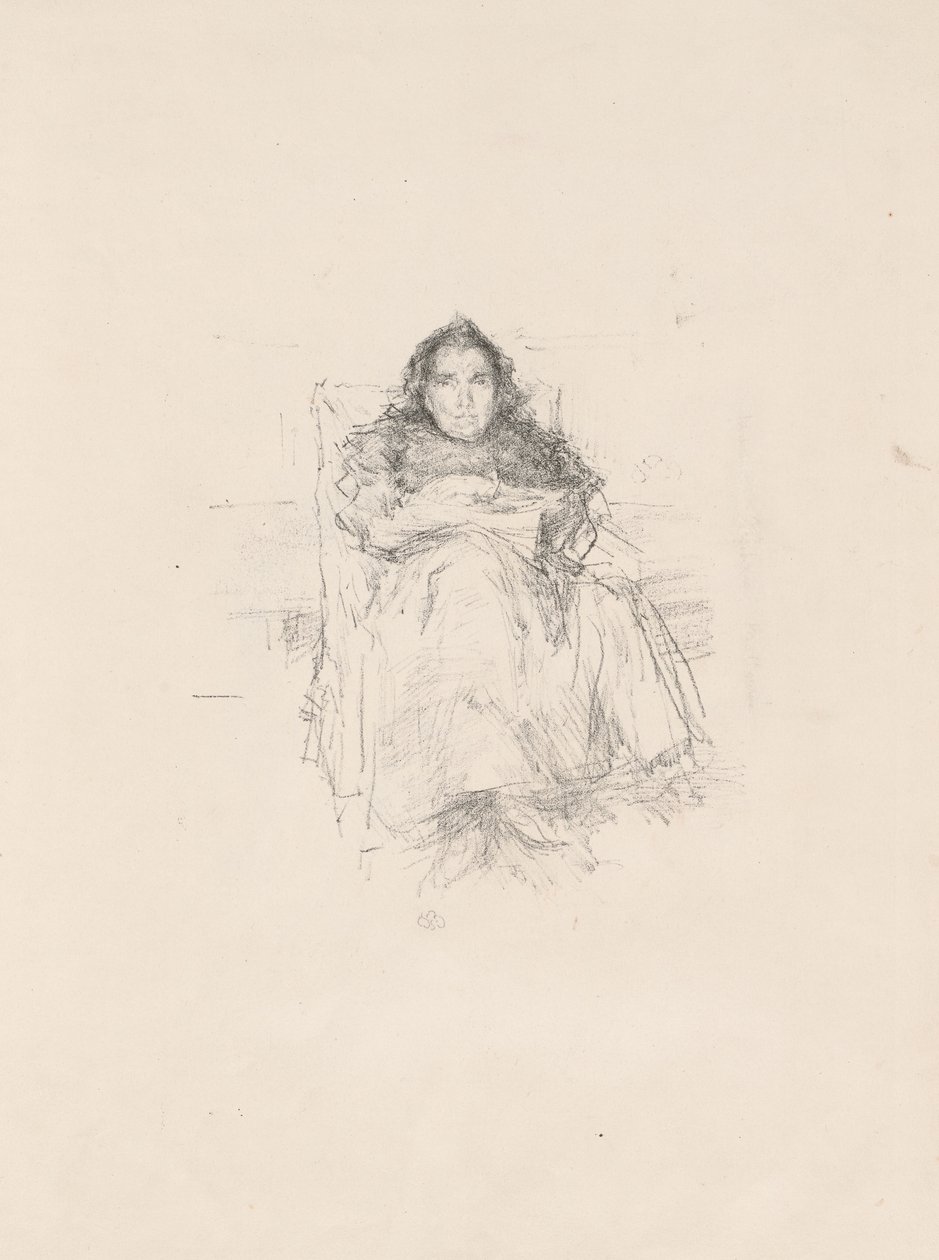 Estudio de retrato: Sra. Philip, No. 3 (recto) Estudio de retrato: Geneviève Mallarmé (verso) de James Abbott McNeill Whistler