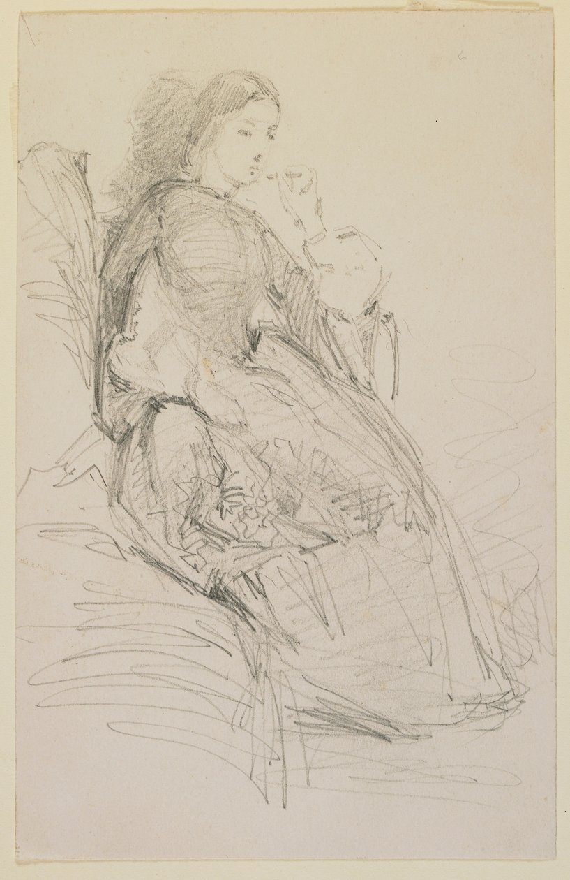 Mujer sentada, fumando de James Abbott McNeill Whistler