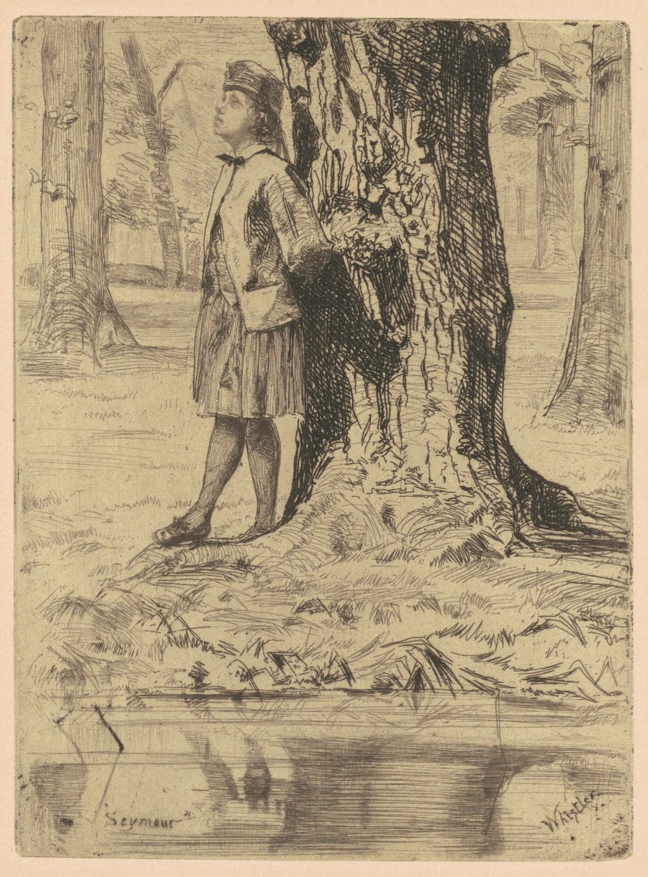 Seymour de pie bajo un árbol de James McNeill Whistler