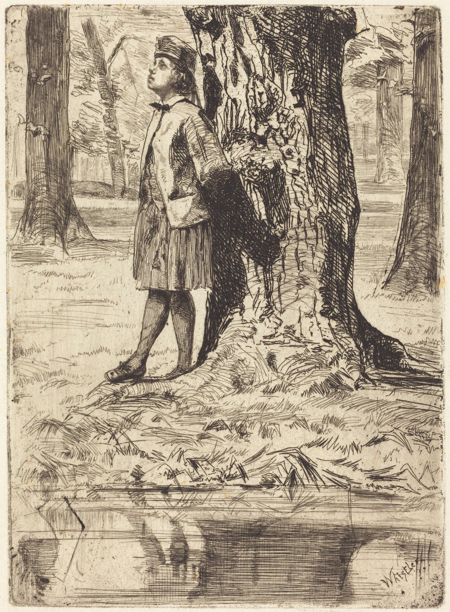 Seymour de pie bajo un árbol de James McNeill Whistler