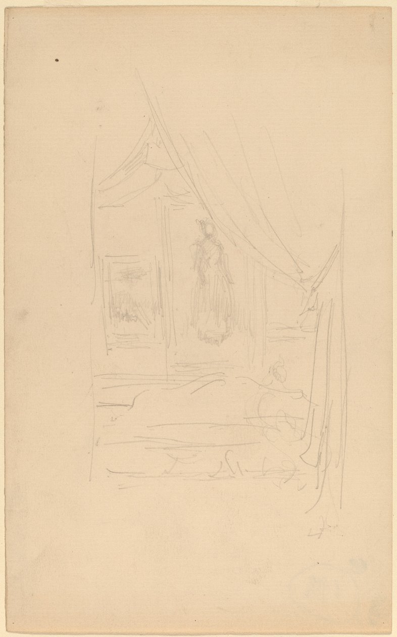 Boceto del retrato de la Sra. Godwin cuando se exhibió en la Sociedad de Artistas Británicos de James Abbott McNeill Whistler