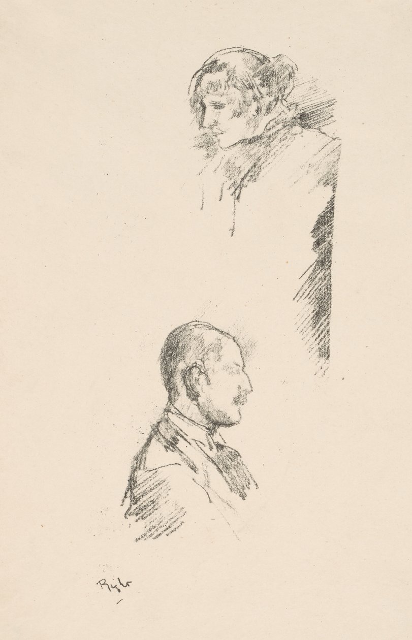 Bocetos de la Srta. Philip y el Sr. A. Studd de James Abbott McNeill Whistler