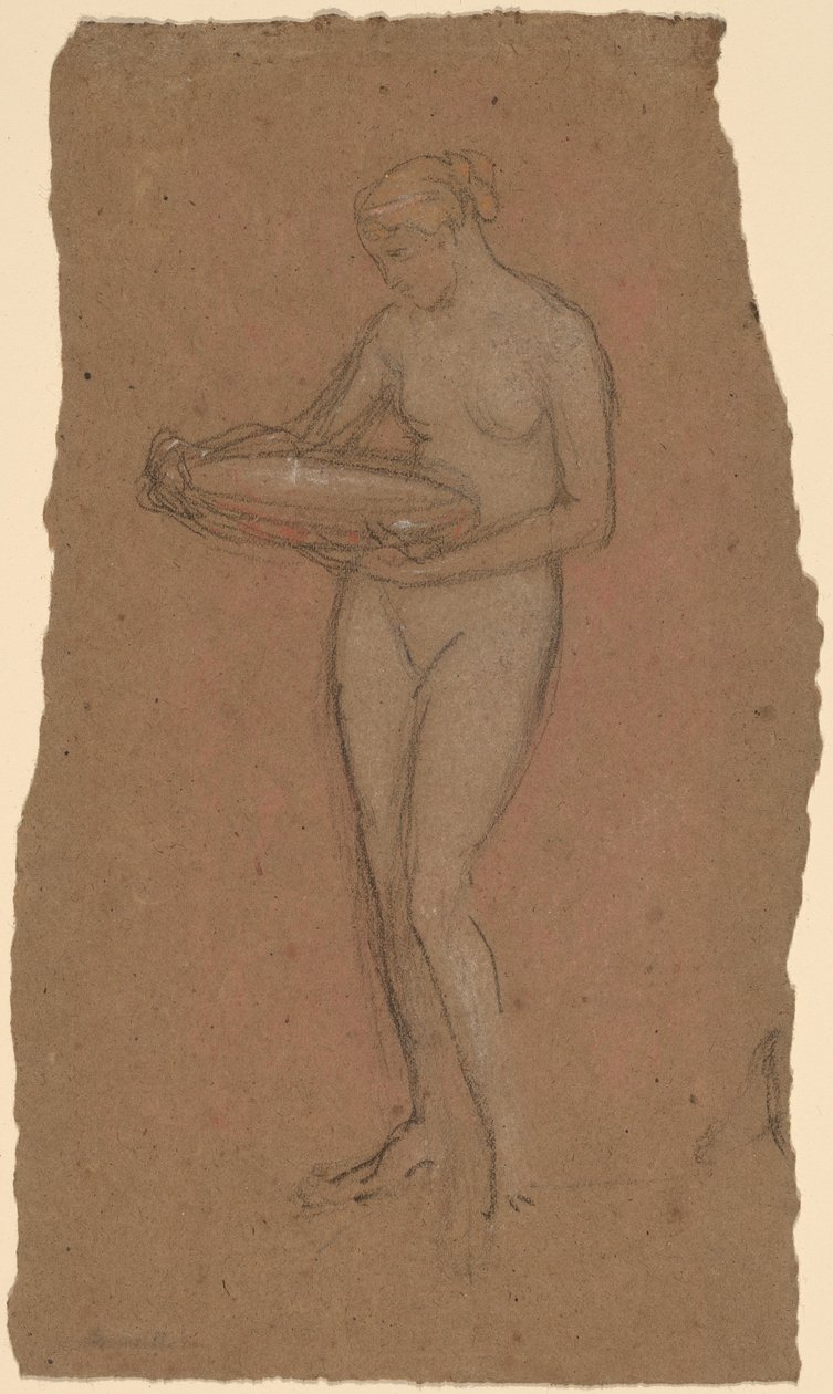 Desnudo femenino de pie sosteniendo un cuenco [recto] de James Abbott McNeill Whistler