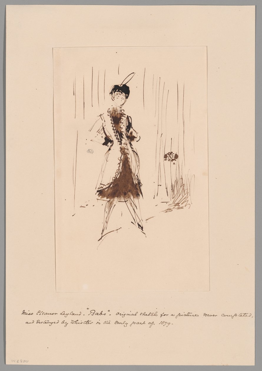 Estudio para "La chica azul: Retrato de la Srta. Elinor Leyland" de James McNeill Whistler