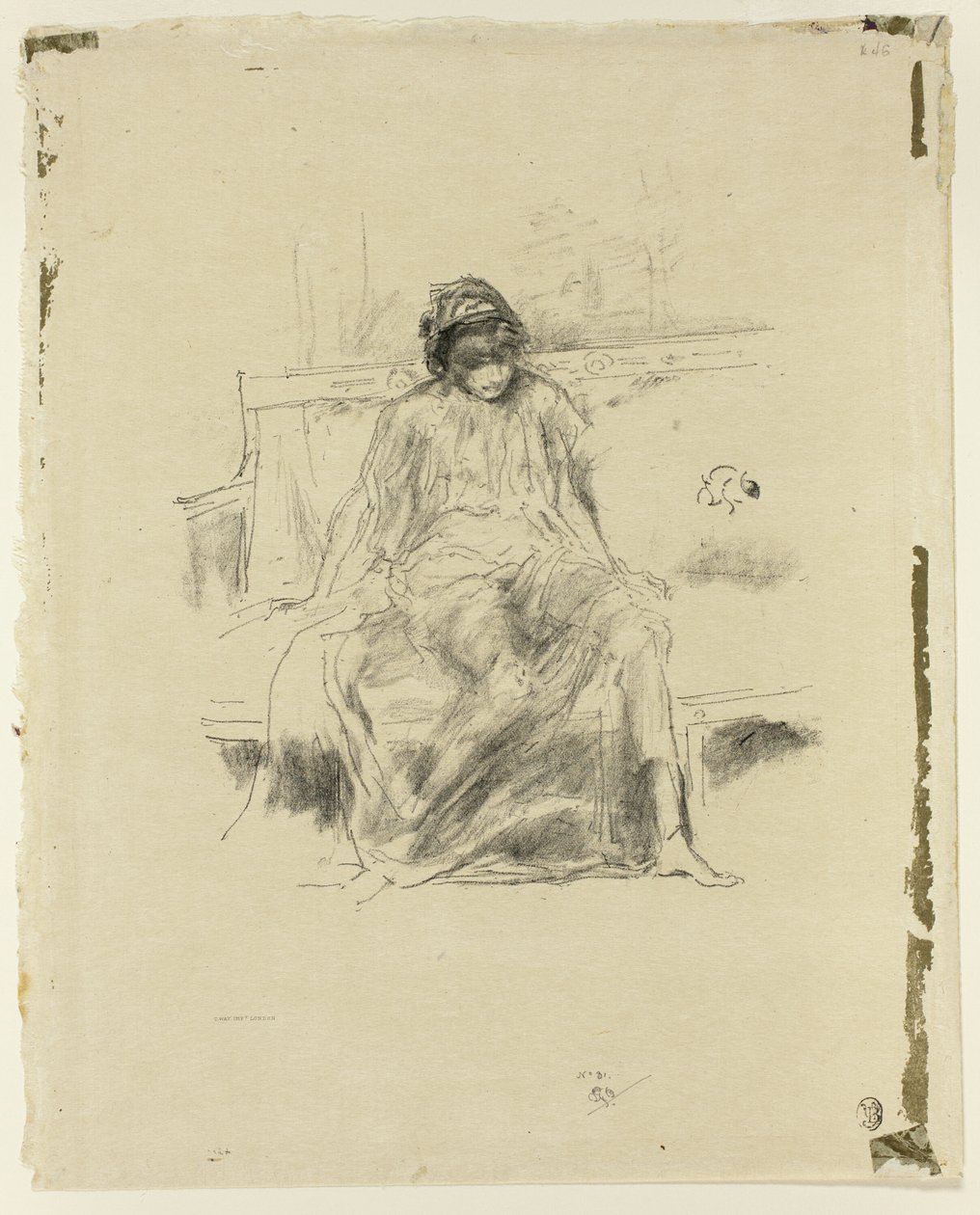La figura drapeada, sentada de James Abbott McNeill Whistler