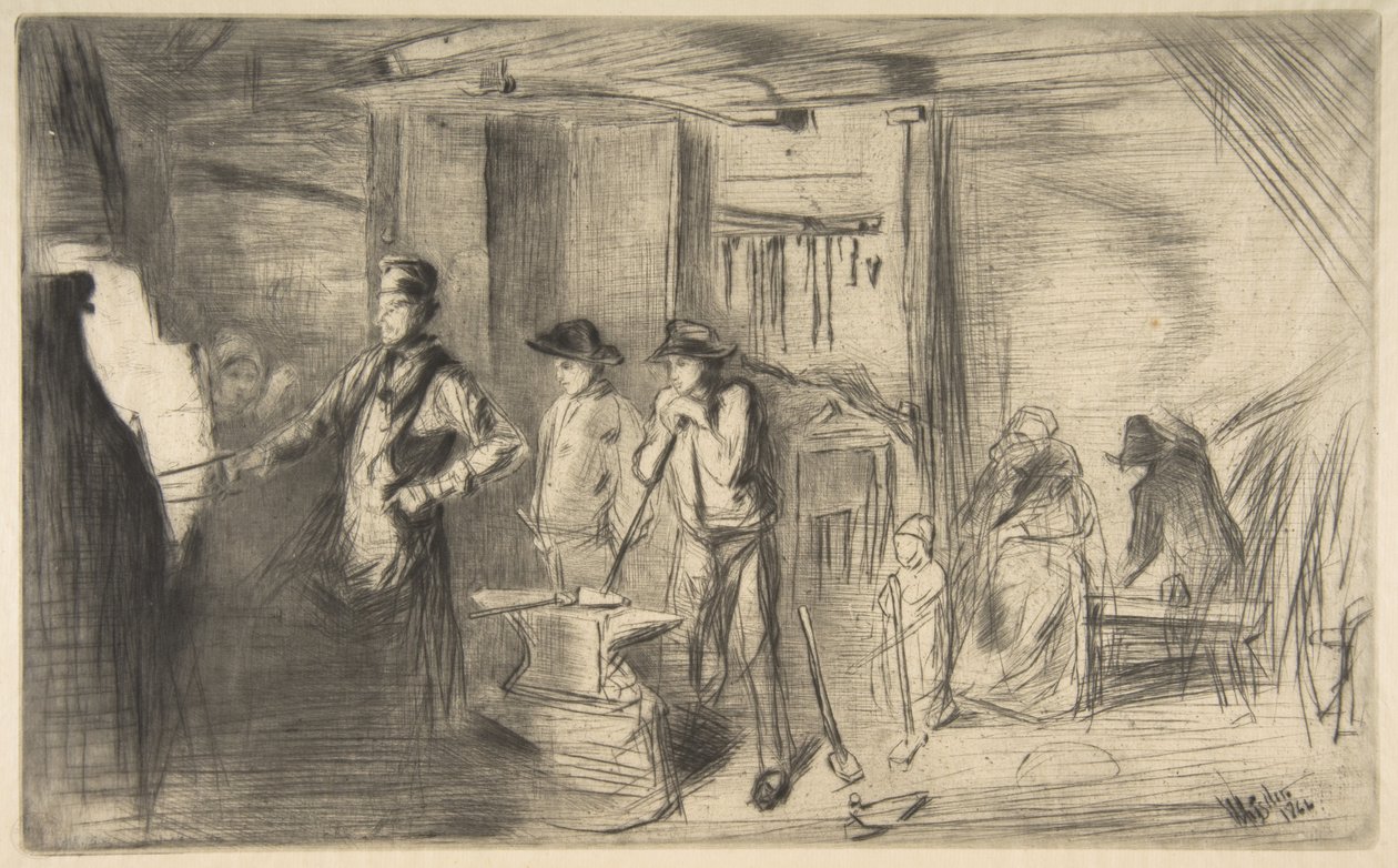 La fragua, de «Una serie de dieciséis aguafuertes de escenas del Támesis y otros temas» de James McNeill Whistler