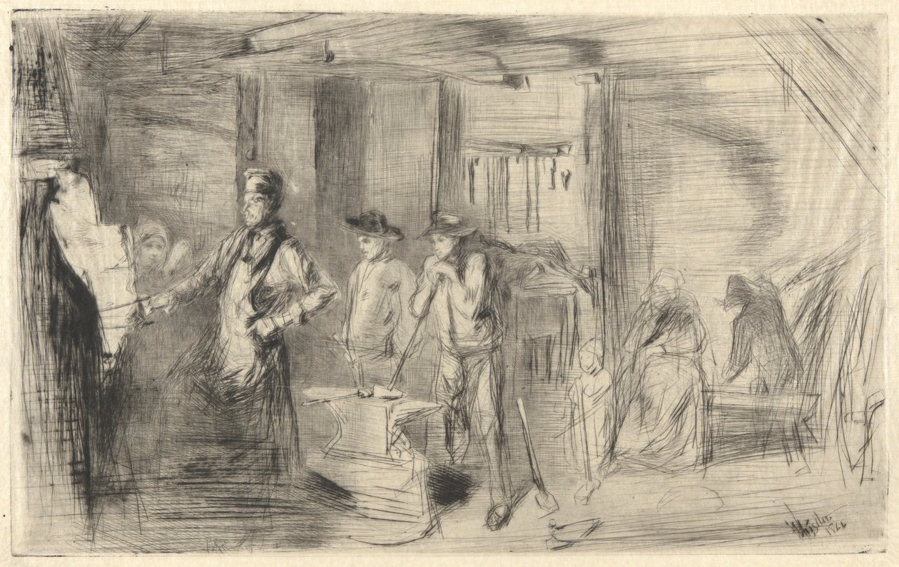 The Forge, from the Thames Set (una serie de dieciséis grabados de escenas en el Támesis y otros temas) de James Abbott McNeill Whistler