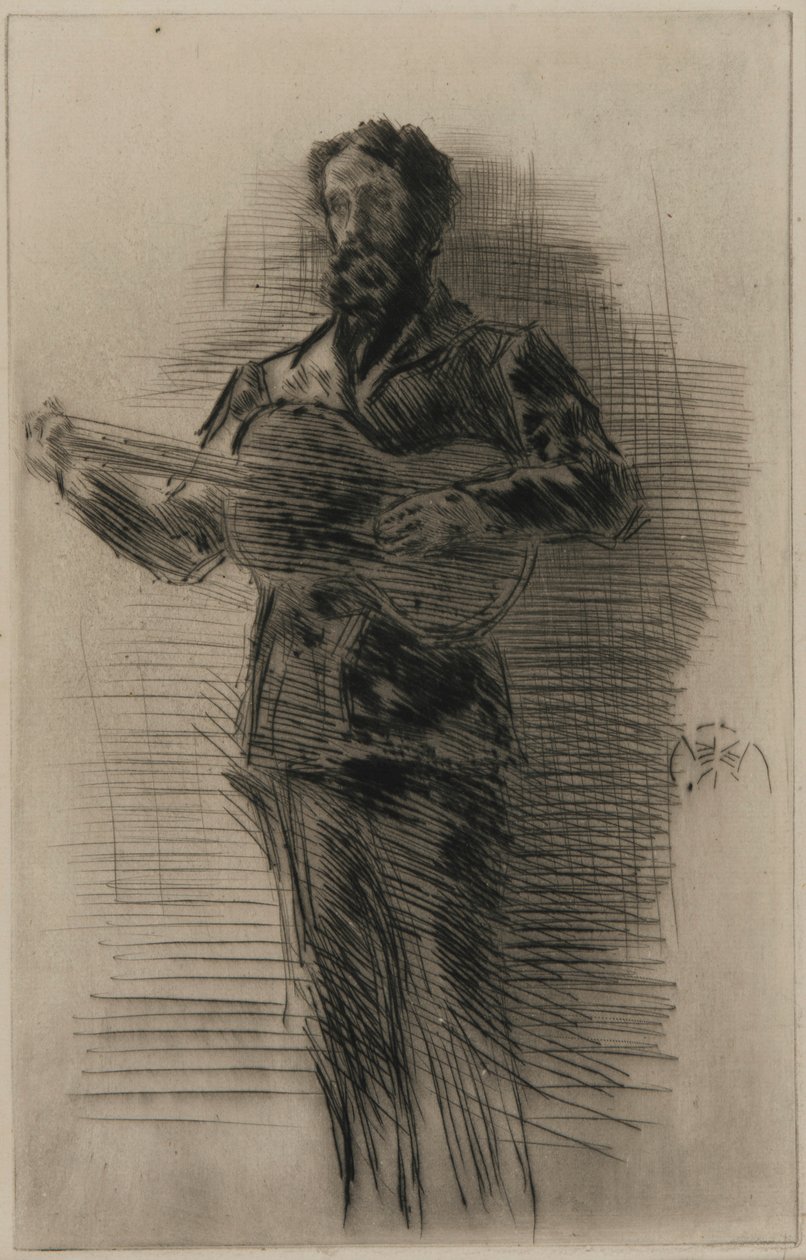 El guitarrista (M.W. Ridley) de James Abbott McNeill Whistler