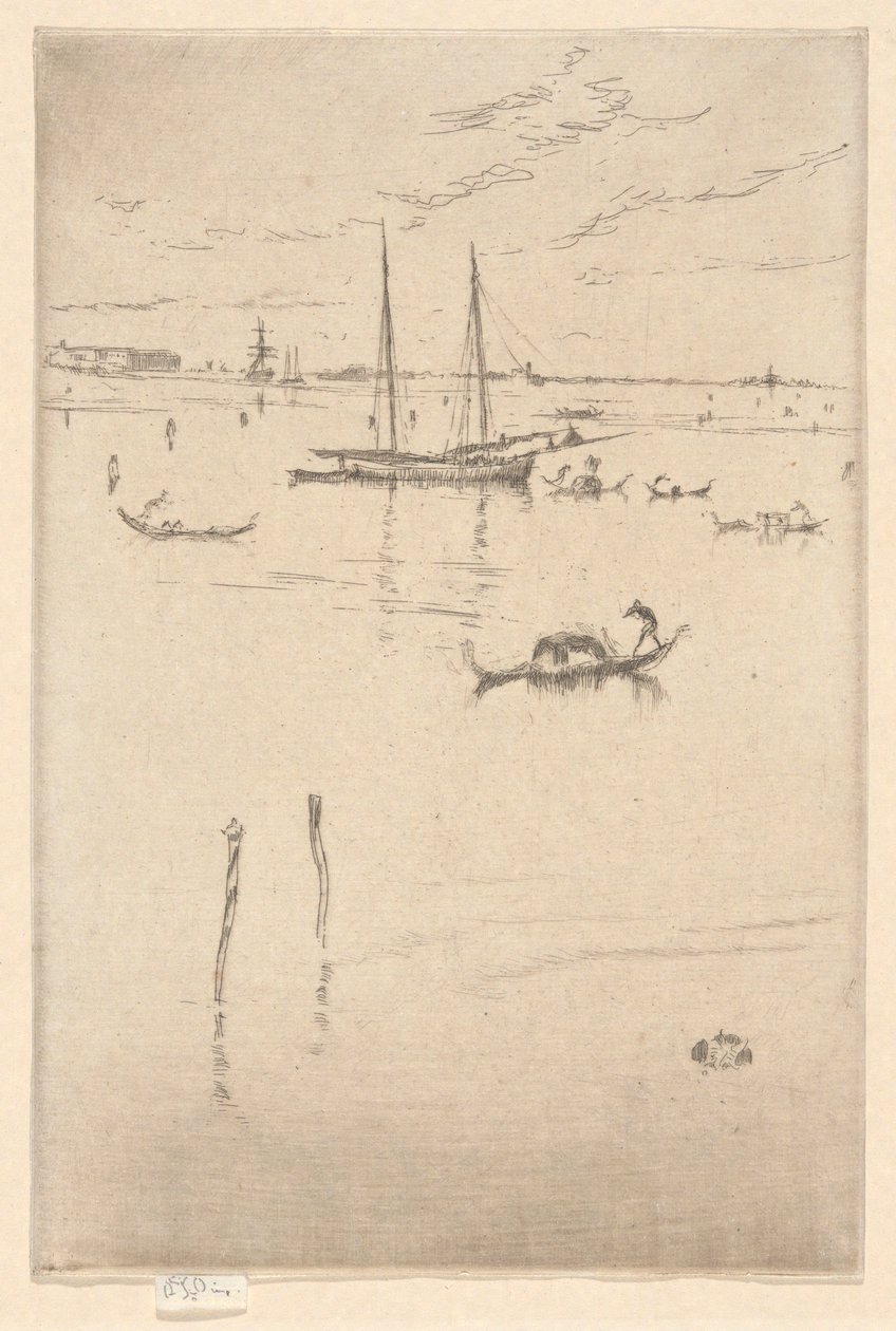 La pequeña laguna, del primer set de Venecia (Venecia, una serie de doce aguafuertes) de James Abbott McNeill Whistler