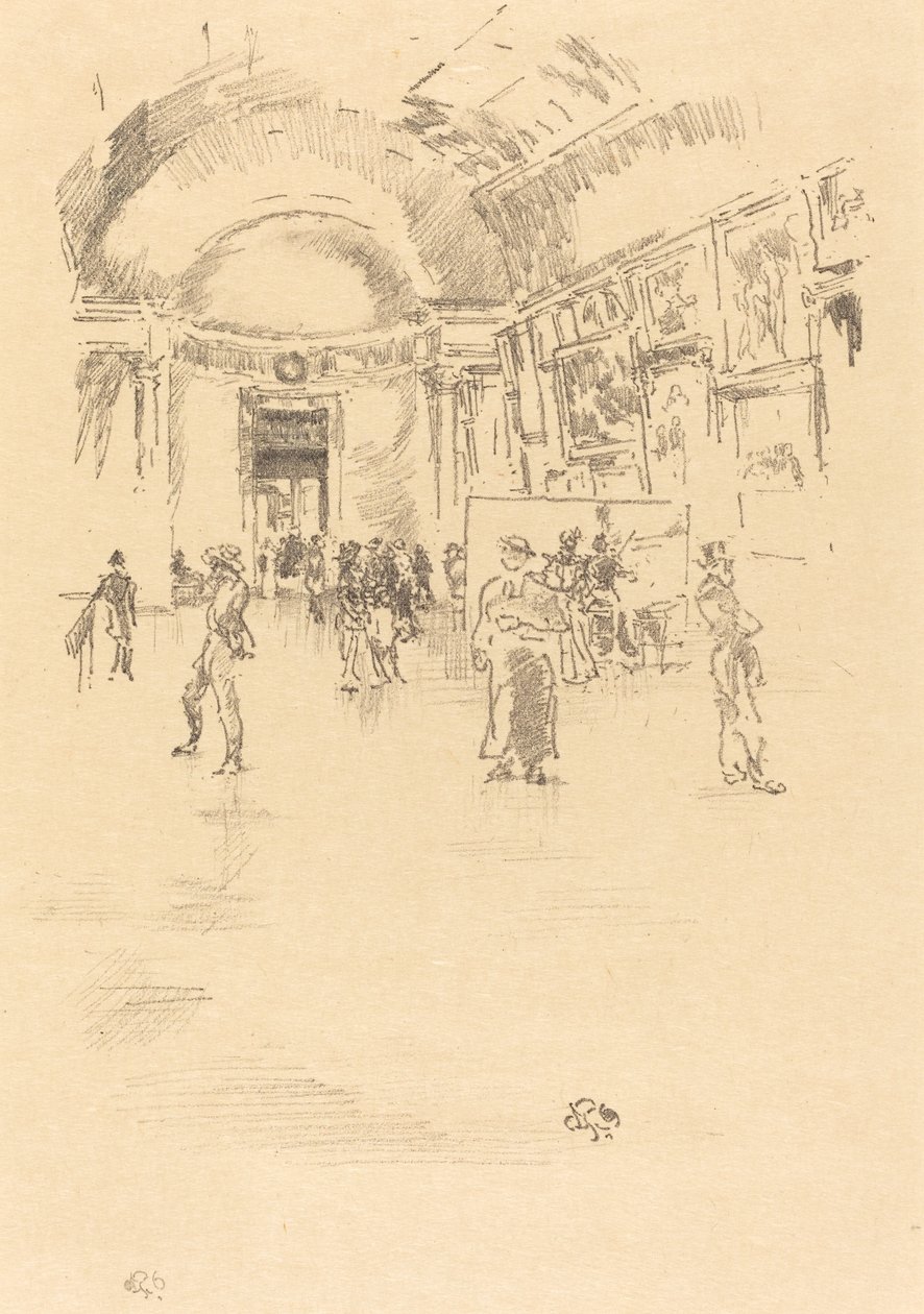 La Galería Larga, Louvre de James Abbott McNeill Whistler