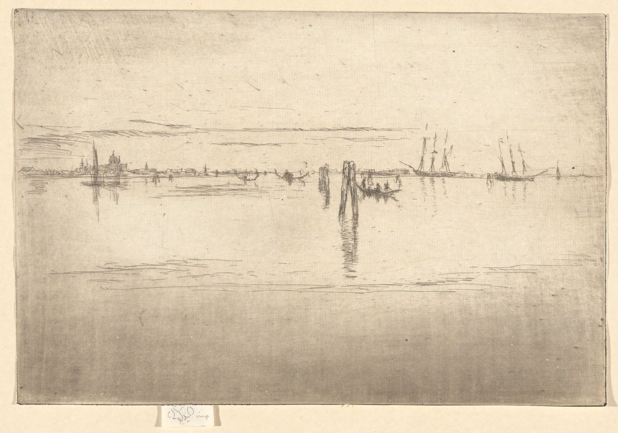 The Long Lagoon, del segundo conjunto de Venecia (un conjunto de veintiséis aguafuertes) de James Abbott McNeill Whistler