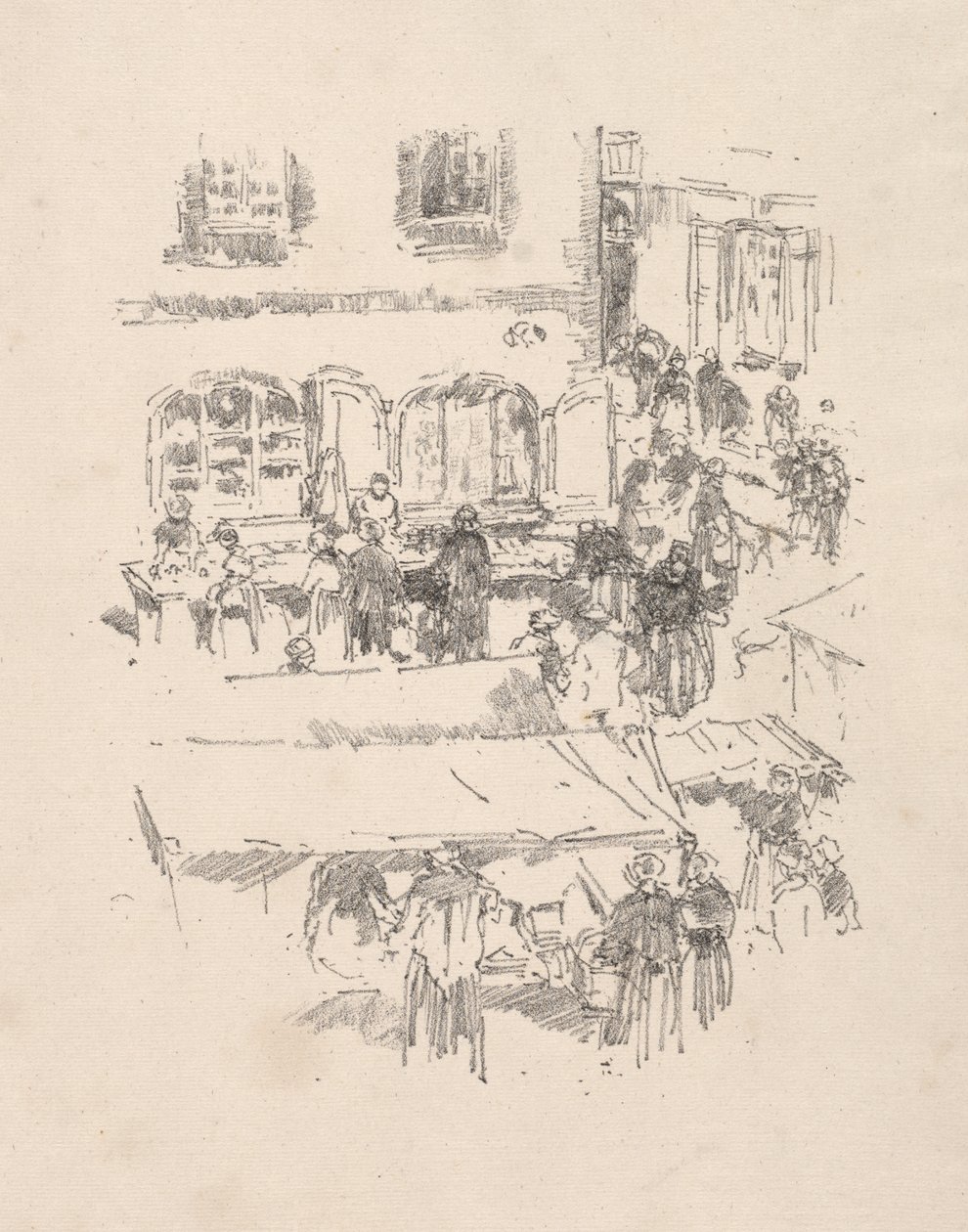 La plaza del mercado, Vitre de James McNeill Whistler