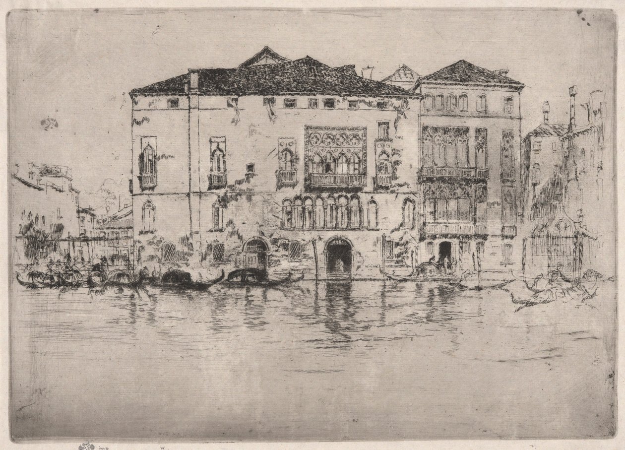 The Palaces, from the First Venice Set (Venecia, Serie de doce aguafuertes) de James Abbott McNeill Whistler