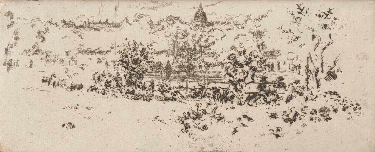 El Panteón desde la terraza, Jardines de Luxemburgo de James Abbott McNeill Whistler