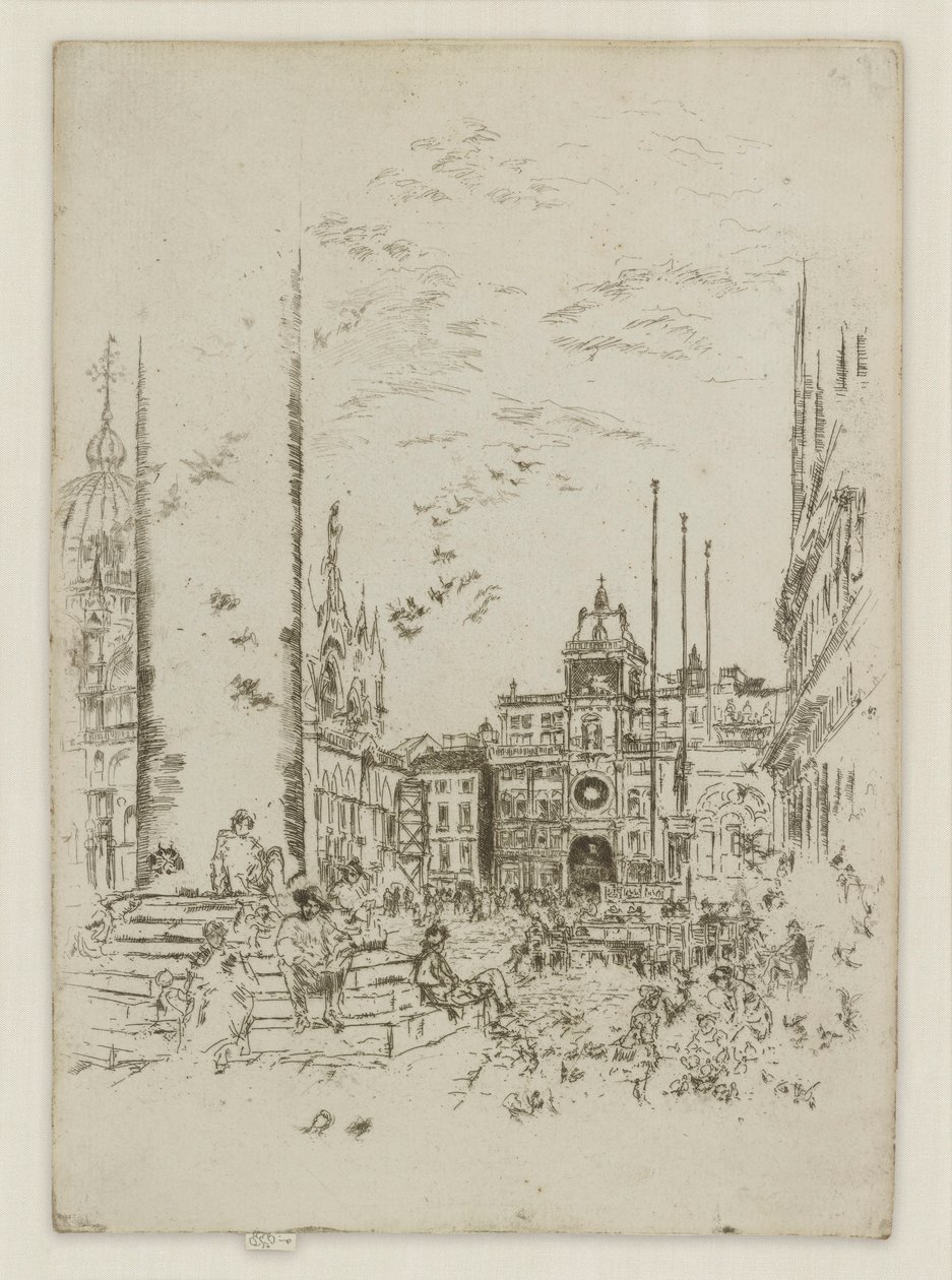 La Piazzetta, del primer set de Venecia (Venecia, una serie de doce aguafuertes) de James Abbott McNeill Whistler