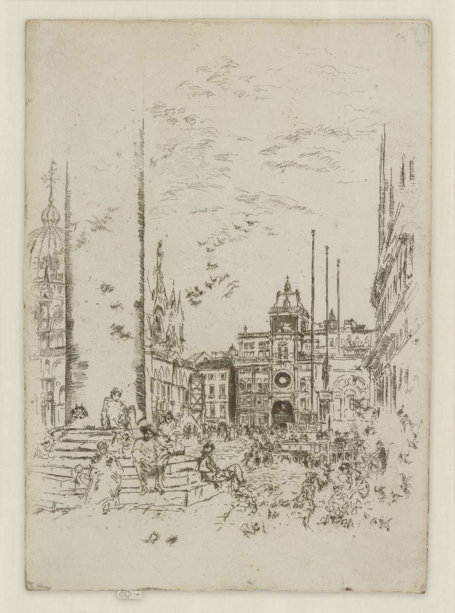 La Piazzetta, de la primera serie veneciana (Venecia, una serie de doce aguafuertes) de James McNeill Whistler