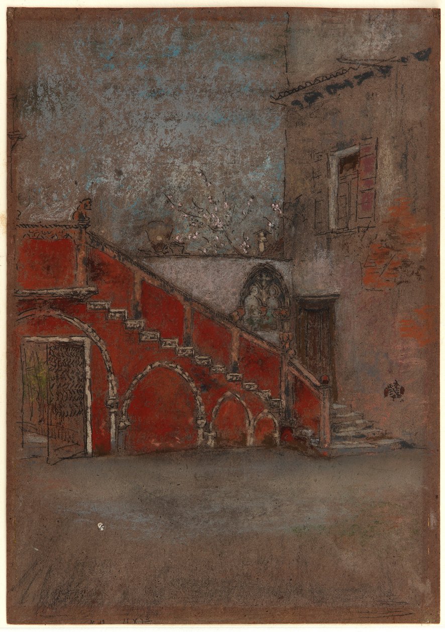 La Escalera: Nota en Rojo de James Abbott McNeill Whistler