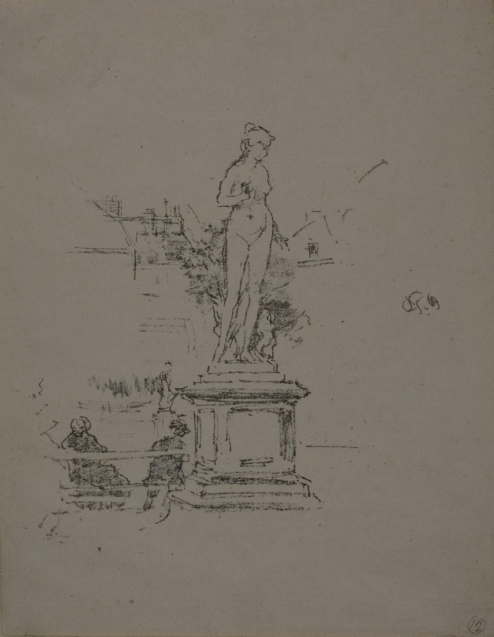 La estatua, Jardines de Luxemburgo de James Abbott McNeill Whistler