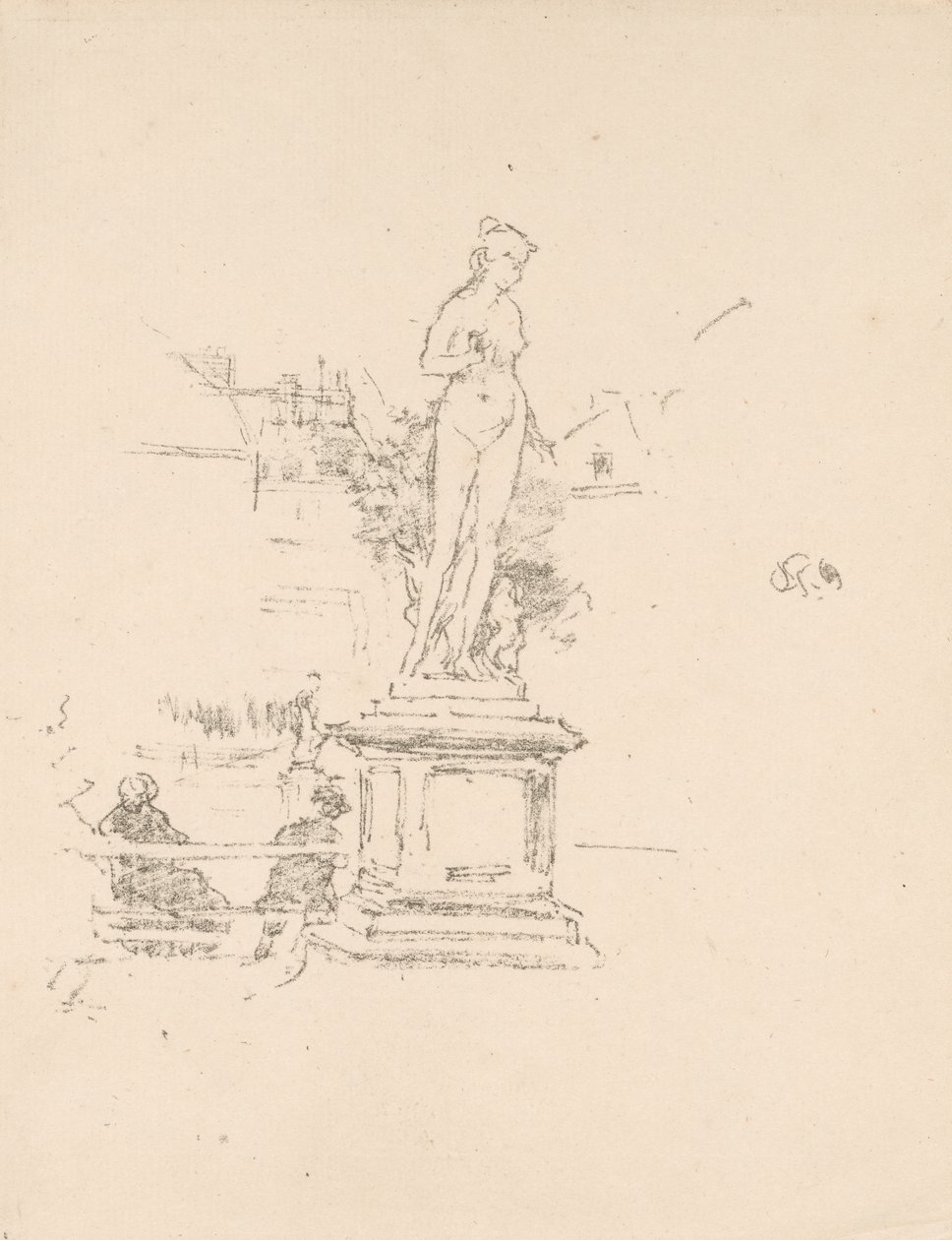 La Estatua, Jardines de Luxemburgo de James McNeill Whistler