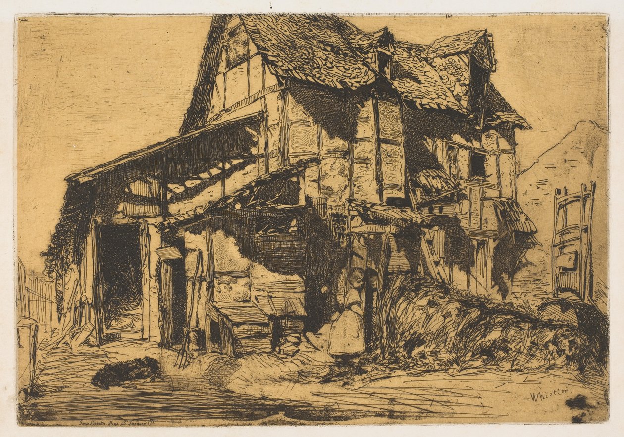La vivienda insegura (La vieja granja) de James McNeill Whistler