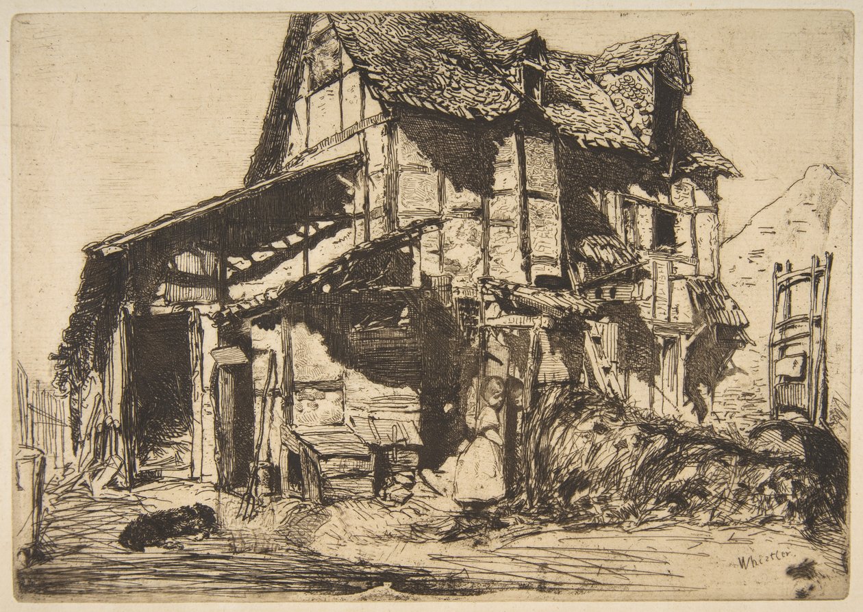 La vivienda insegura (La vieja granja) de James McNeill Whistler