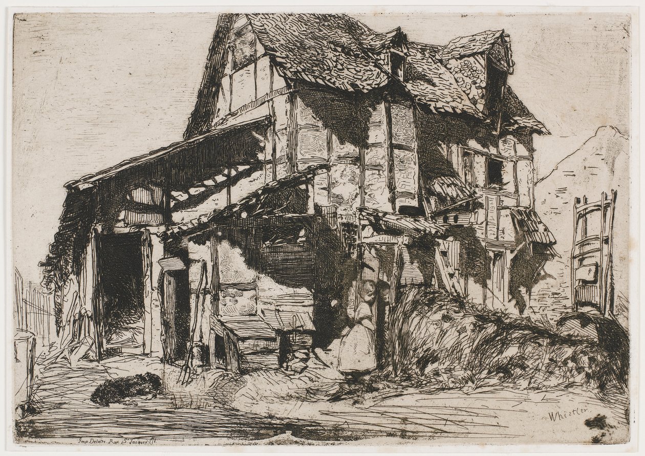 El Inseguro Inquilinato. Uno de los Doce Grabados de la Naturaleza (El Conjunto Francés) de James Abbott McNeill Whistler