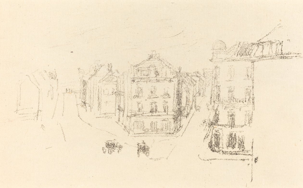 Boceto de prueba: Grand Rue, Dieppe de James Abbott McNeill Whistler