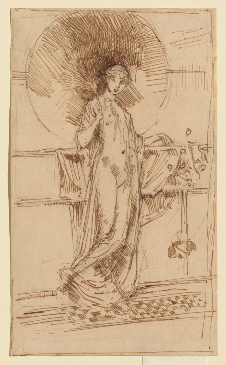 Mujer con sombrilla (boceto de «Armonía en azul y oro») de James McNeill Whistler