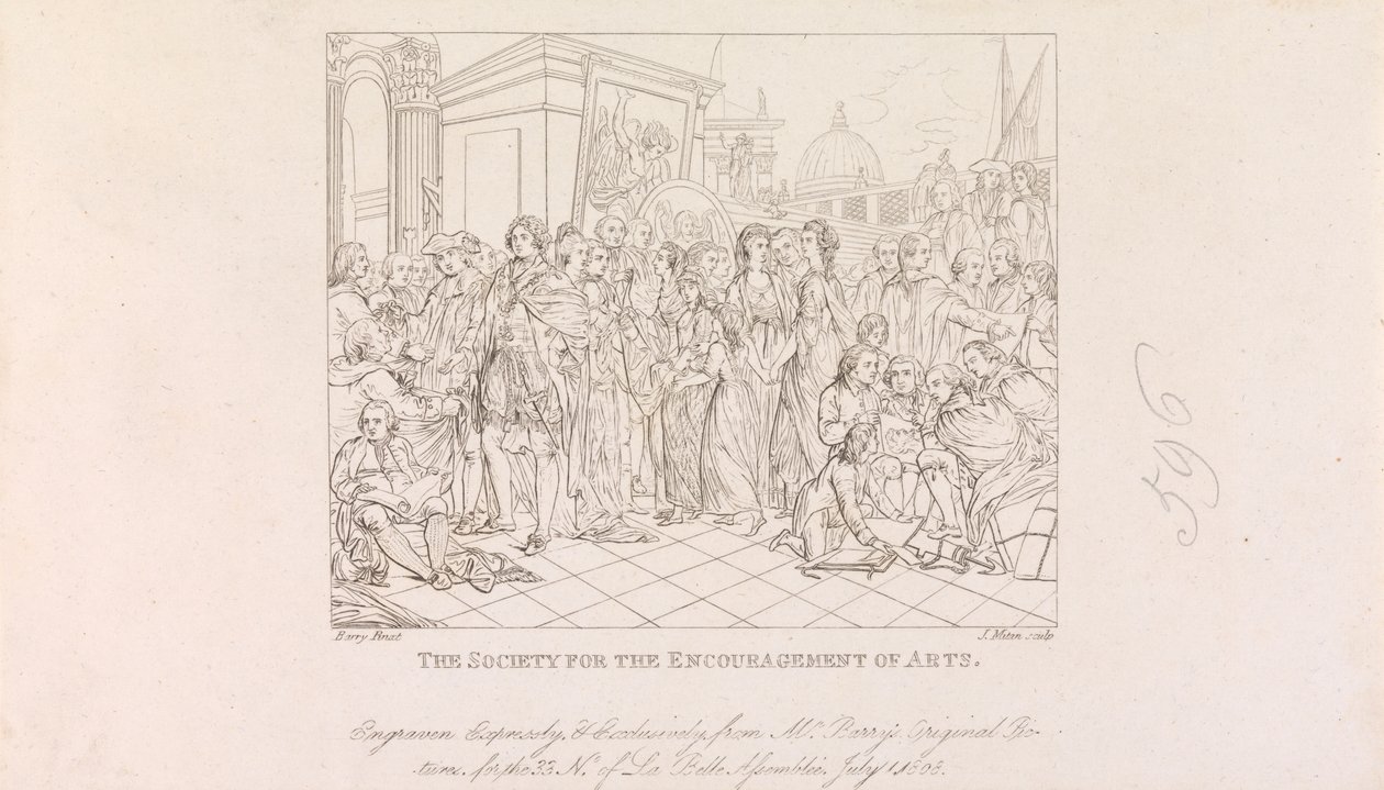 Diseños para la Gran Sala de la Sociedad de Artes (4 de 1 hoja) de James Mitan