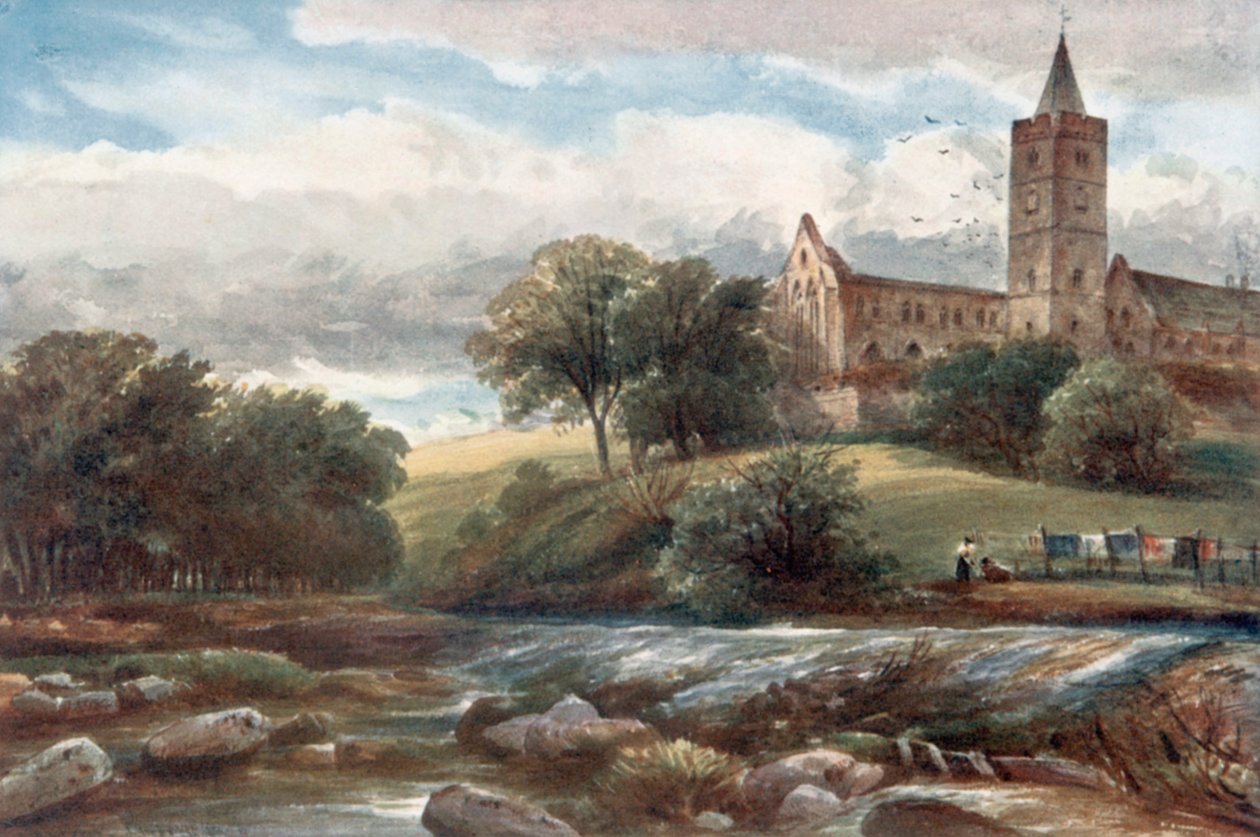 "Catedral de Dunblane" (litografía en color) de James Orrock