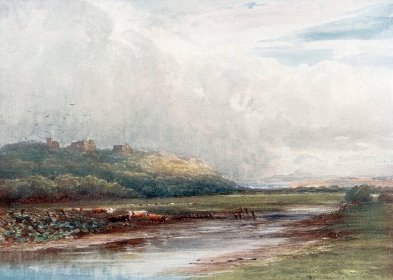 "Castillo de Tutbury" (litografía en color) de James Orrock