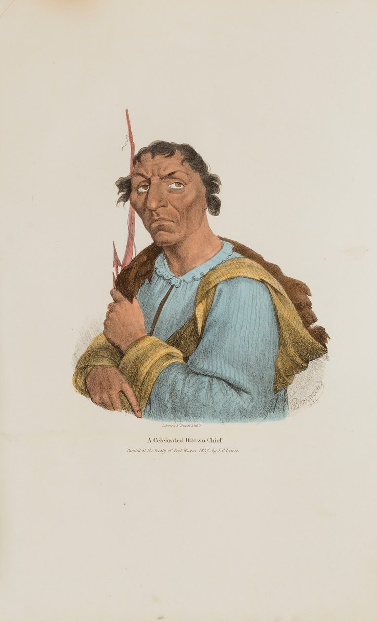 Un célebre jefe otwa, de The Aboriginal Portfolio de James Otto Lewis