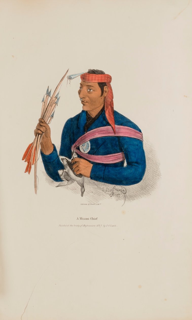 Un jefe de Miami, de The Aboriginal Portfolio de James Otto Lewis