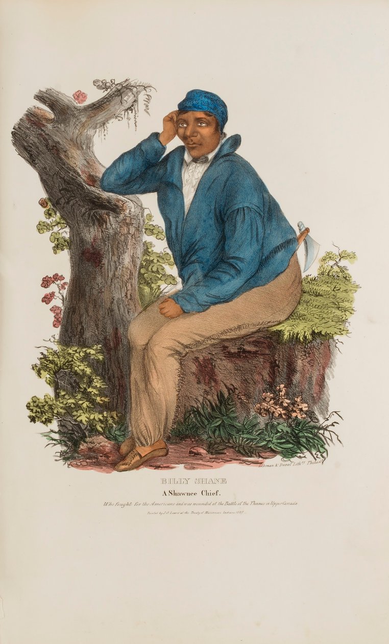 BILLY SHANE; Un Jefe Shawnee, de The Aboriginal Portfolio de James Otto Lewis