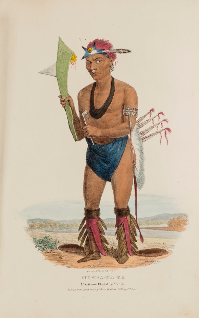 CUT-TAA-TAS-TIA; Un célebre jefe de la tribu Fox, de The Aboriginal Portfolio de James Otto Lewis