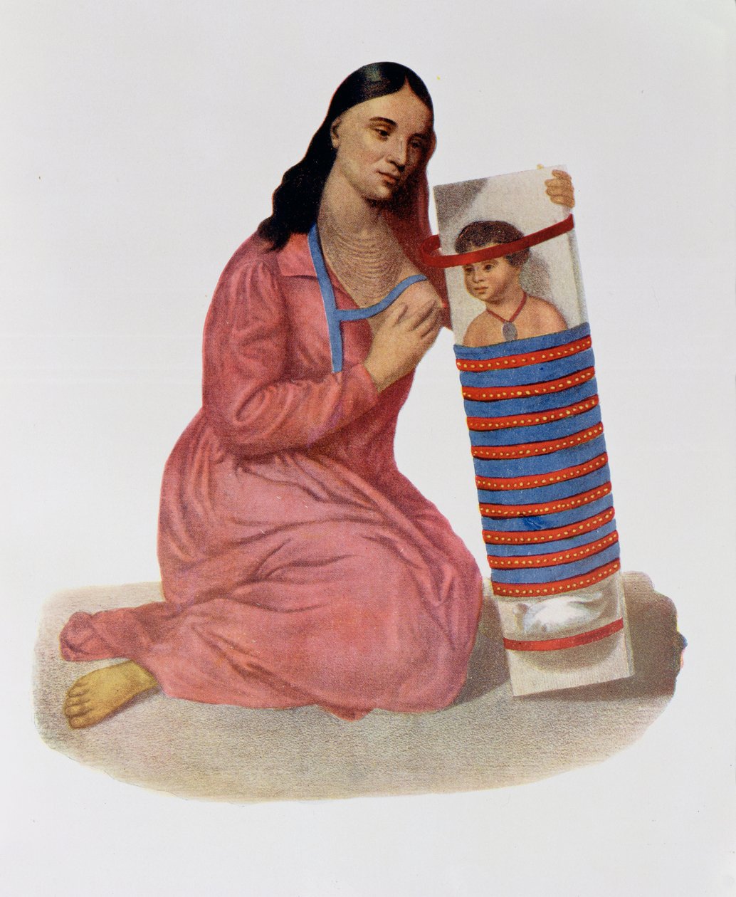 Madre e hijo Chippeway, 1826, ilustración de 