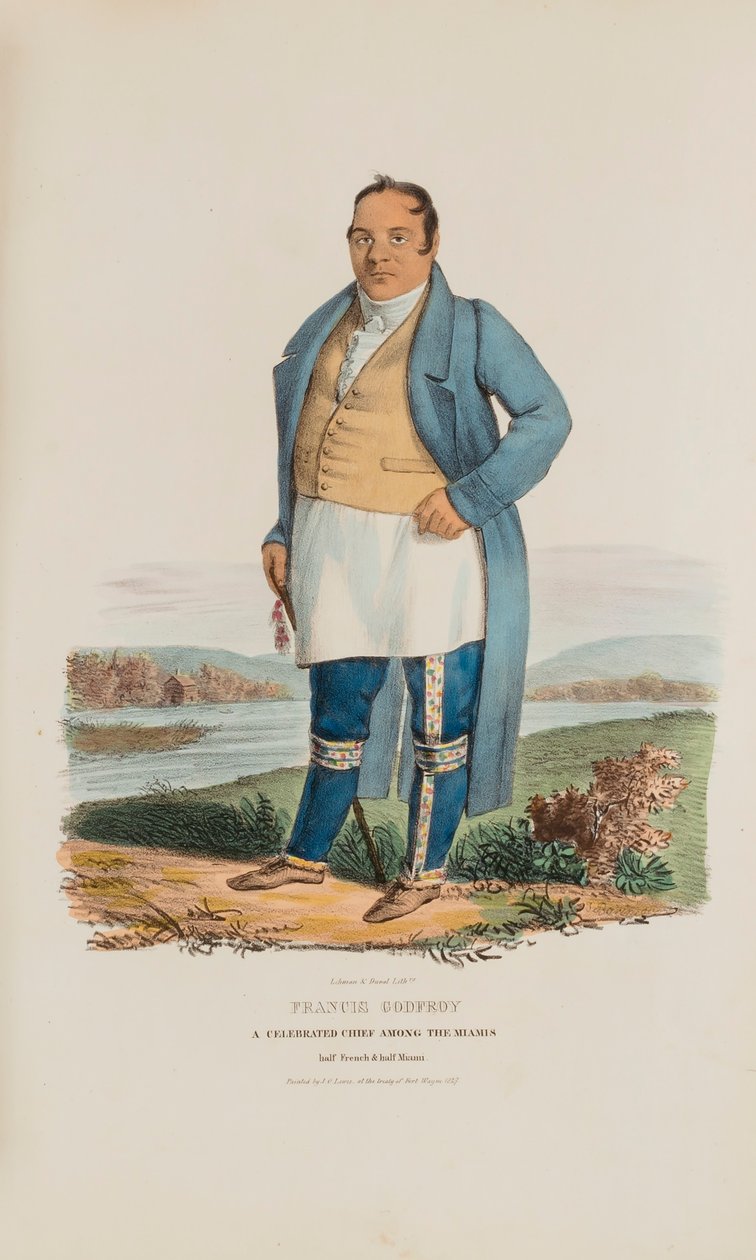 FRANCIS GODFROY; A Celebrated Chief Among the Miamis, de The Aboriginal Portfolio de James Otto Lewis