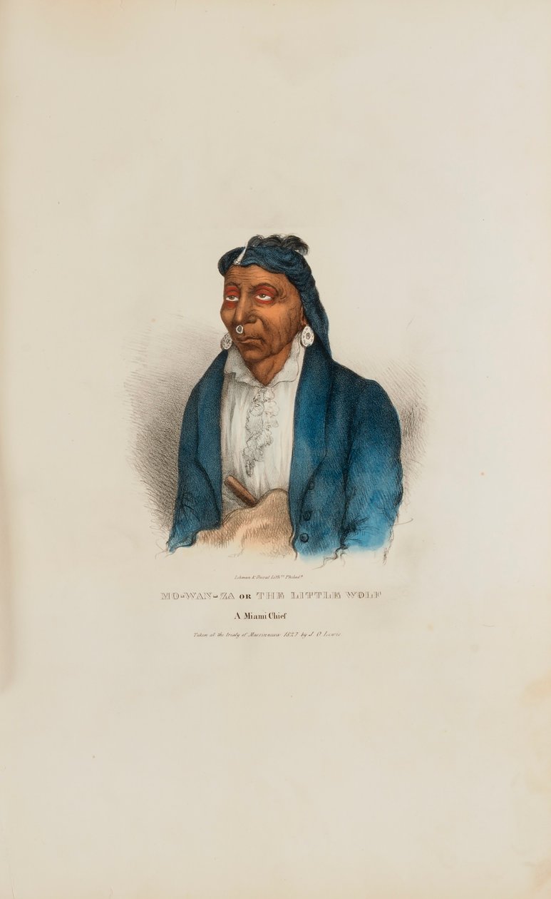 MO-WAN-ZA o El Pequeño Lobo; Un Jefe de Miami, de La Cartera Aborigen de James Otto Lewis