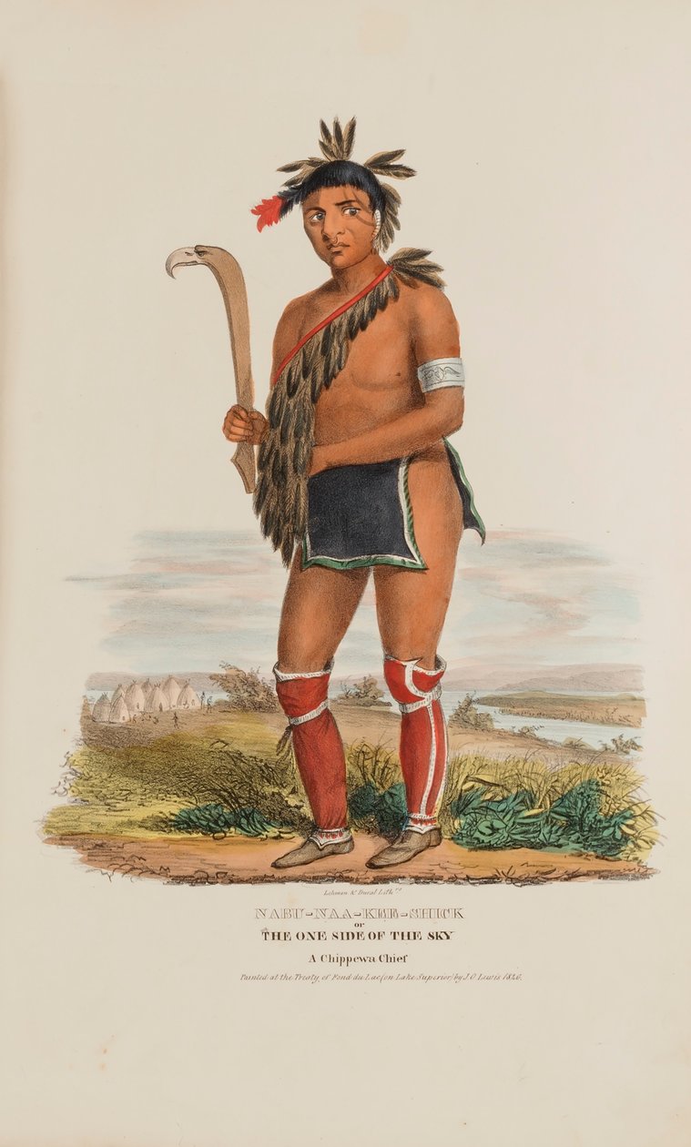 NABU-NAA-KEE-SHICK o El único lado del cielo, un jefe chippewa, de La cartera aborigen de James Otto Lewis