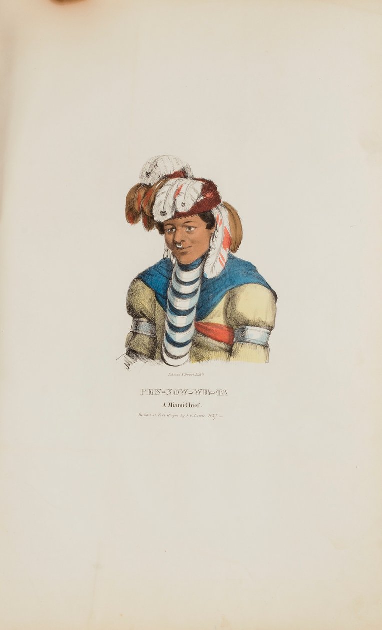 PEN-NOW-WE-TA; Un jefe de Miami, de The Aboriginal Portfolio de James Otto Lewis