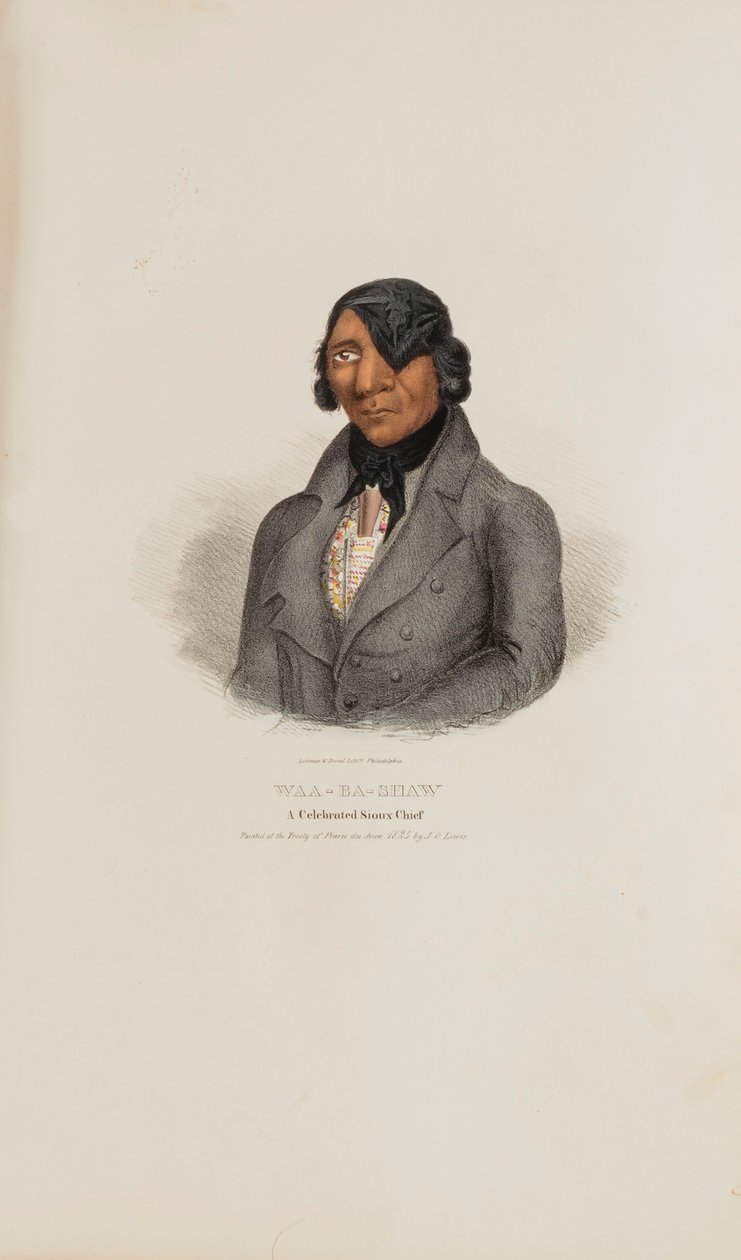 WAA-BA-SHAW; un célebre jefe sioux, de The Aboriginal Portfolio de James Otto Lewis