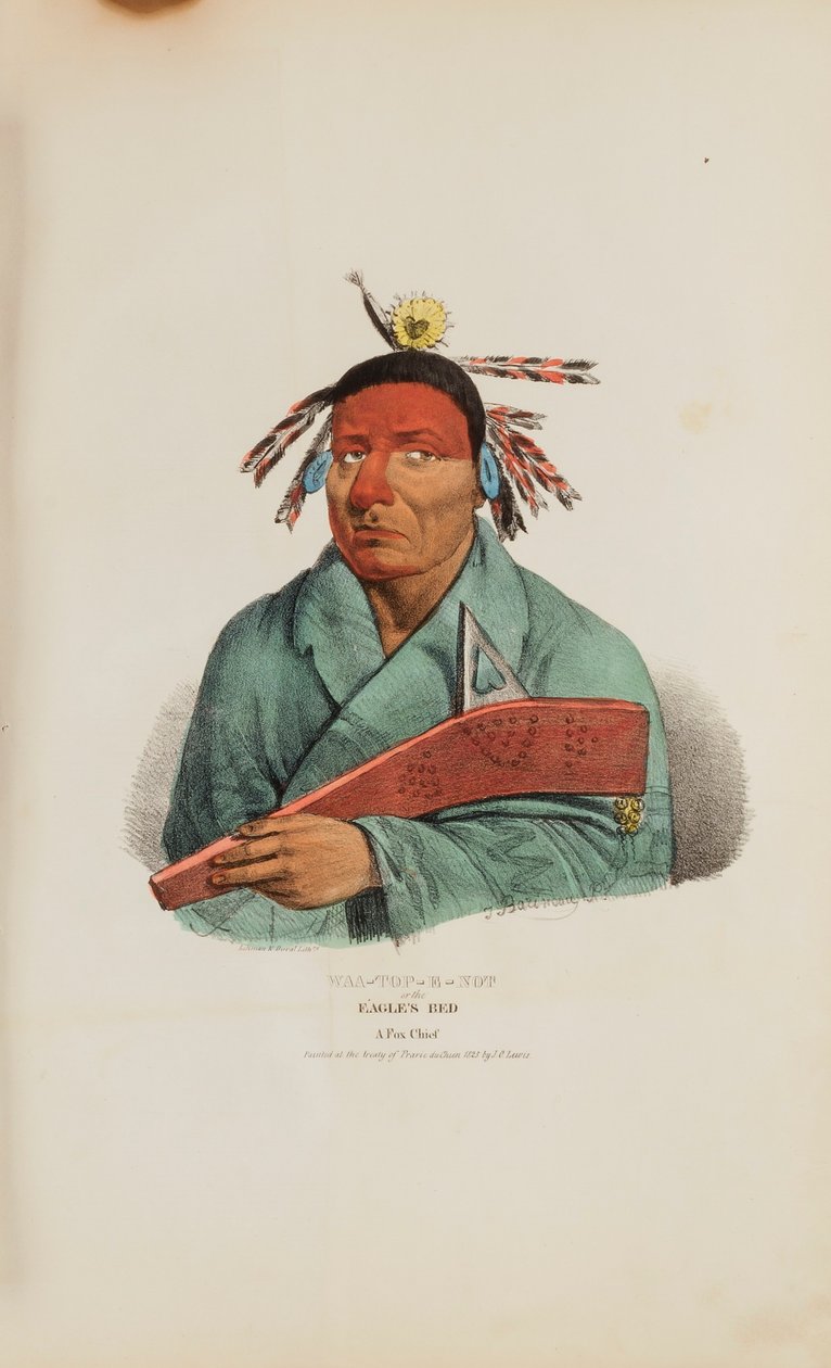 WAA-TOP-E-NOT o la Cama del Águila; Un Jefe Zorro, de The Aboriginal Portfolio de James Otto Lewis