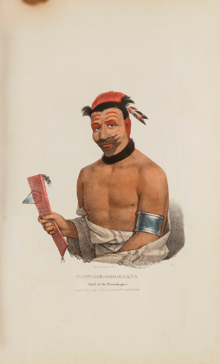 WADT-HE-DOO-KAANA; Jefe de los Winnebagoes, de The Aboriginal Portfolio de James Otto Lewis